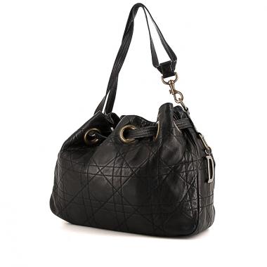 Shopping bag Dior Drawstring in pelle cannage nera