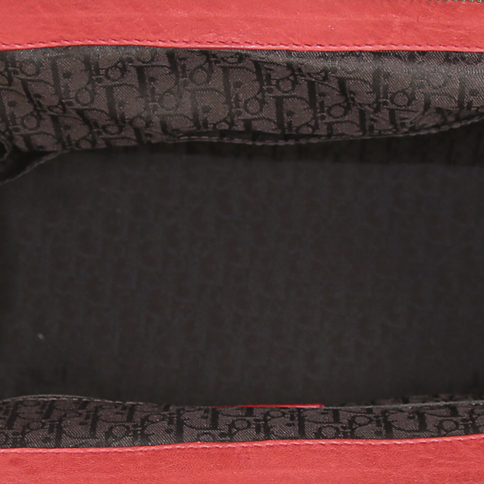 Dior Plissé handbag in red leather - Detail D2