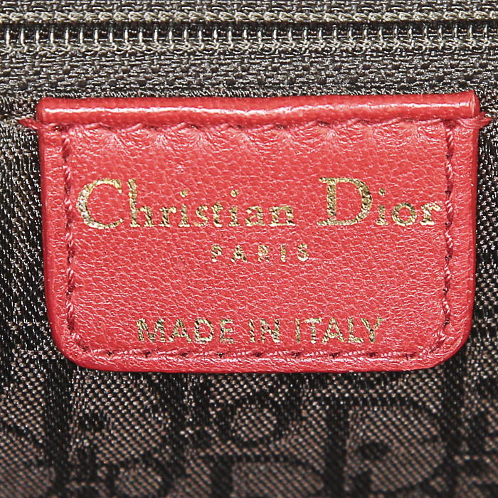 Dior Plissé handbag in red leather - Detail D3