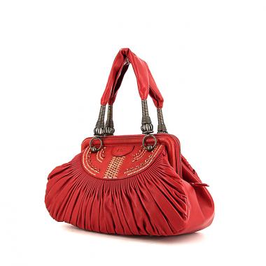 Sac à main Dior Plissé en cuir rouge