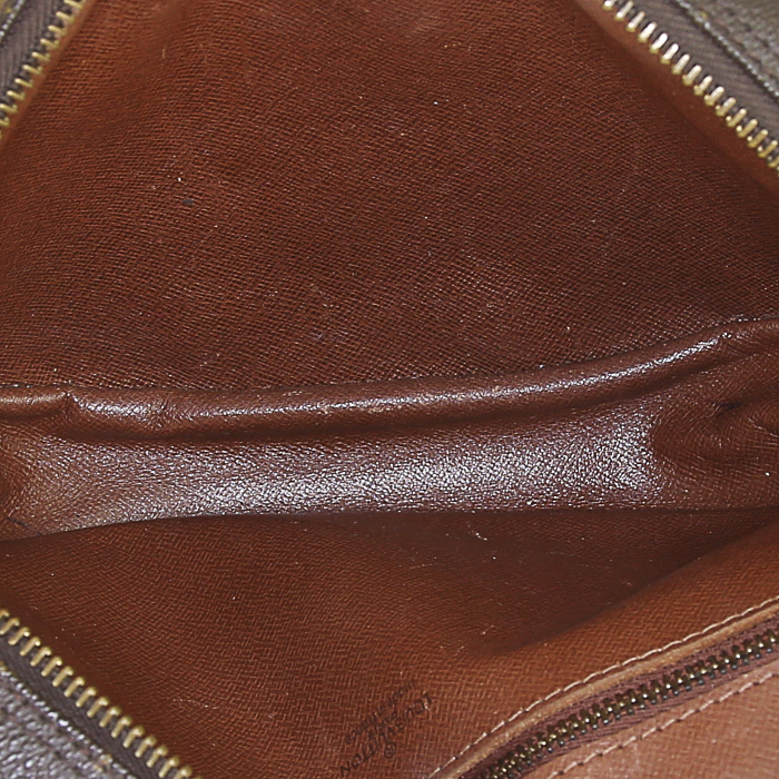 Borsa a tracolla Louis Vuitton Jeune Fille in tela monogram marrone e pelle naturale - Detail D2