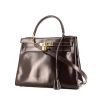 Hermes Kelly 28 cm handbag in dark brown box leather - 00pp thumbnail