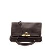 Hermes Kelly 28 cm handbag in dark brown box leather - 360 Front thumbnail