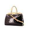 Louis Vuitton Brea bag worn on the shoulder or carried in the hand in burgundy monogram patent leather and natural leather - 00pp thumbnail