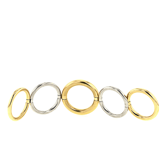 Articulated Pomellato 1990's ring in yellow gold and white gold - Detail D2