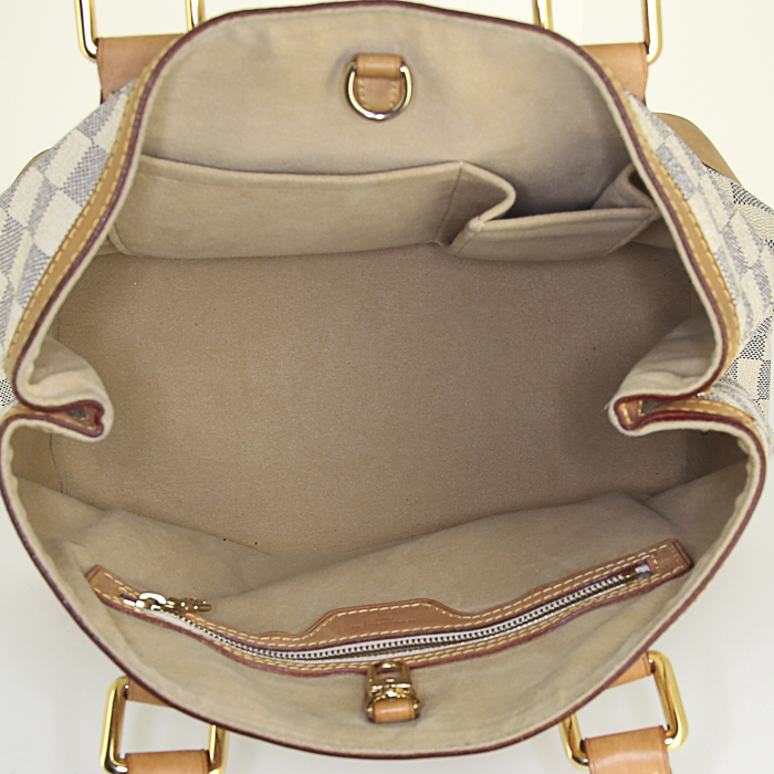 Borsa Louis Vuitton in tela a scacchi e pelle naturale - Detail D2