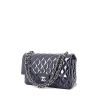 Chanel Timeless handbag in dark blue patent quilted leather - 00pp thumbnail