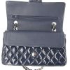 Chanel Timeless handbag in dark blue patent quilted leather - Detail D5 thumbnail