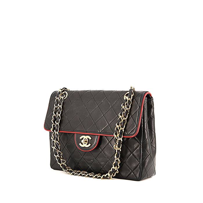 black chanel tote purse leather