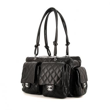 Chanel Cambon handbag in black quilted leather