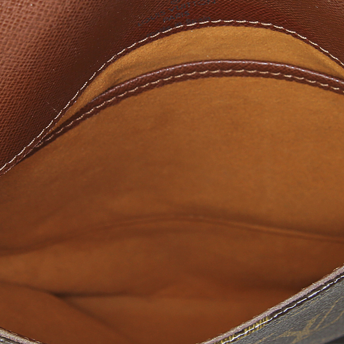 Sac porté épaule Louis Vuitton Musette en toile monogram marron et cuir naturel - Detail D2