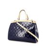 Louis Vuitton Brea handbag in blue monogram patent leather and natural leather - 00pp thumbnail
