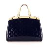 Louis Vuitton Brea handbag in blue monogram patent leather and natural leather - 360 thumbnail
