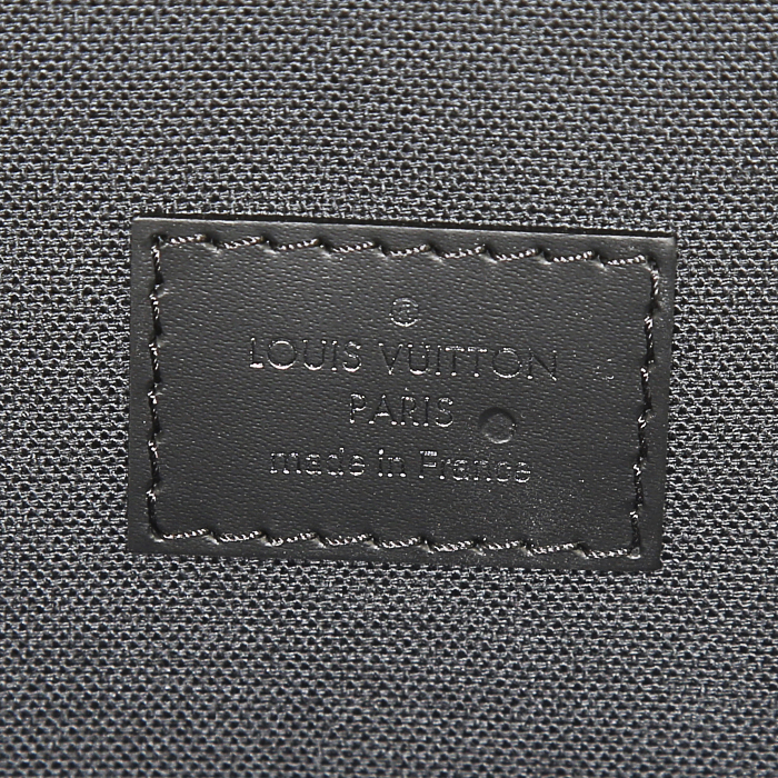 Sac bandoulière Louis Vuitton Skyline en toile damier noire et cuir noir - Detail D3
