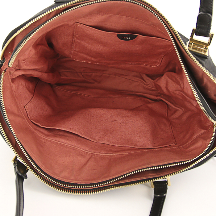 Sac cabas Chloé Angie en cuir noir - Detail D2