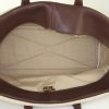 Hermes Victoria travel bag in brown togo leather and beige canvas - Detail D2 thumbnail