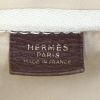 Hermes Victoria travel bag in brown togo leather and beige canvas - Detail D3 thumbnail