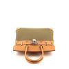 Hermes Birkin 30 cm handbag in natural leather and khaki canvas - 360 Front thumbnail
