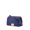 Chanel Boy handbag in blue leather - 00pp thumbnail