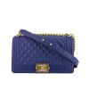 Chanel Boy handbag in blue leather - 360 thumbnail