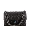 Chanel Timeless jumbo handbag in black grained leather - 360 thumbnail