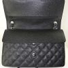 Chanel Timeless jumbo handbag in black grained leather - Detail D3 thumbnail