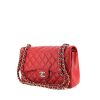 Chanel Timeless jumbo handbag in red quilted grained leather - 00pp thumbnail
