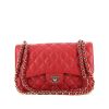 Bolso de mano Chanel Timeless jumbo en cuero granulado acolchado rojo - 360 thumbnail