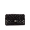 Chanel Mini 2.55 pouch in black quilted leather - 360 thumbnail