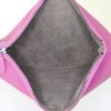 Shopping bag Bottega Veneta Fourre-tout modello medio in pelle intrecciata rosa e tela bianca - Detail D3 thumbnail