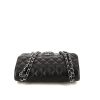 Chanel Timeless jumbo handbag in black grained leather - 360 Front thumbnail