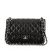 Chanel Timeless jumbo handbag in black grained leather - 360 thumbnail