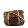 Louis Vuitton Saumur size XL shoulder bag in brown monogram canvas and natural leather - 360 thumbnail