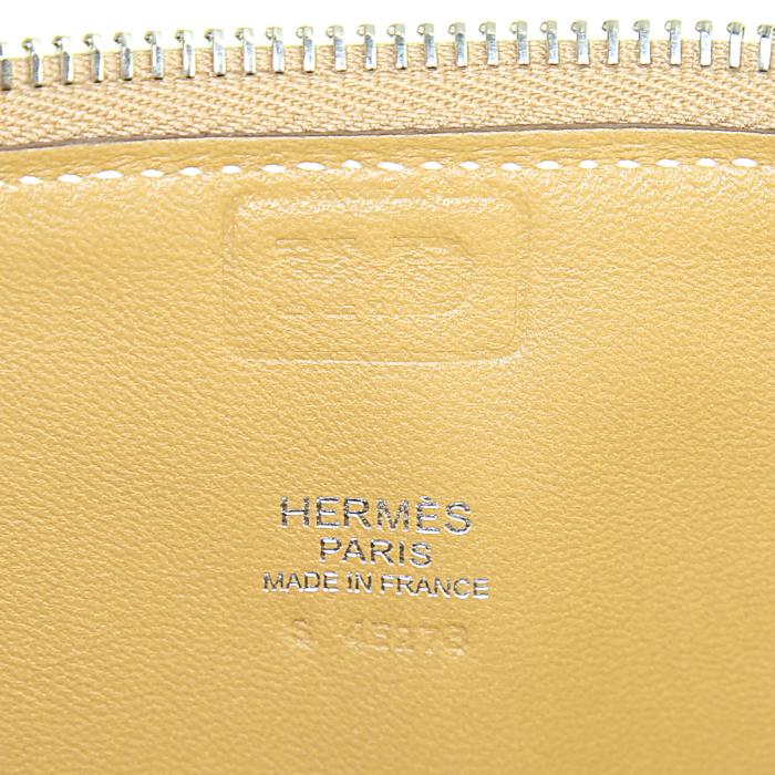 Bolso de mano Hermes Bolide en cuero togo amarillo Curry - Detail D4