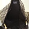 Gucci shopping bag in beige monogram canvas and brown leather - Detail D2 thumbnail