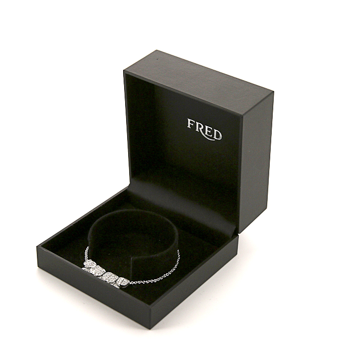 Fred Une île d'or necklace in white gold and diamonds - Detail D2
