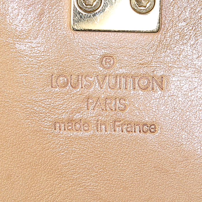 Bolso de mano Louis Vuitton Cherry Blossom en lona Monogram marrón y cuero natural - Detail D3