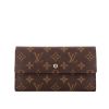 Billetera Louis Vuitton Sarah en lona Monogram marrón y cuero marrón - 360 thumbnail