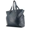 Bottega Veneta shopping bag in navy blue intrecciato leather - 00pp thumbnail
