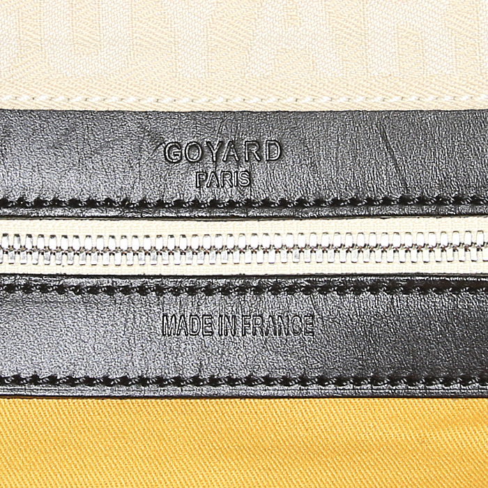 Sac de voyage Goyard Boeing 55 en toile monogram enduite noire et cuir noir - Detail D3