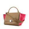 Celine Trapeze handbag in taupe and pink bicolor leather - 00pp thumbnail