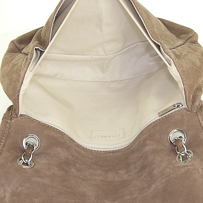 Borsa Chanel Timeless in camoscio trapuntato marrone - Detail D3