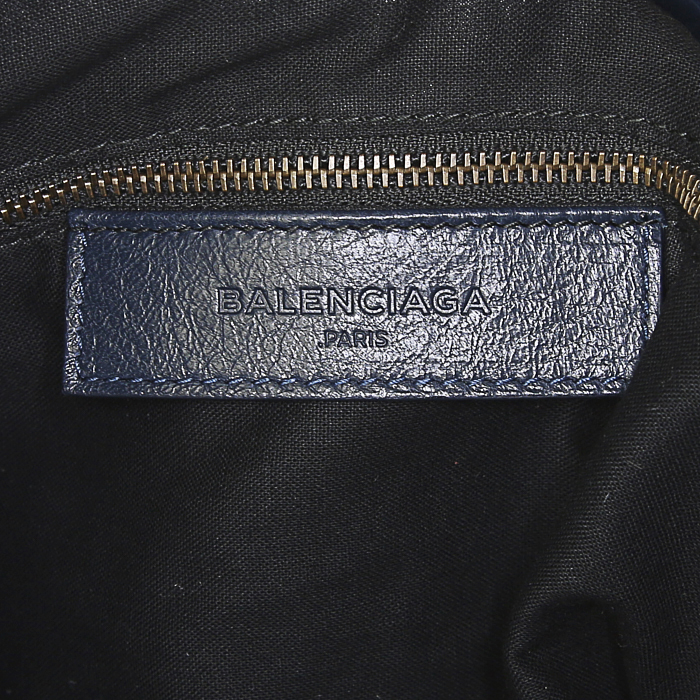 Balenciaga Classic City handbag in navy blue leather - Detail D4