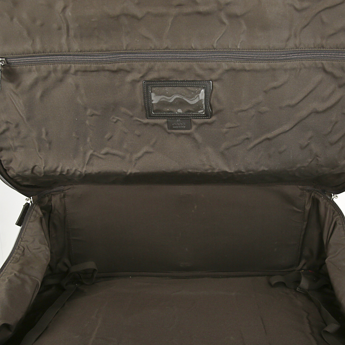 Sac de voyage Gucci en toile monogram marron et cuir glacé marron - Detail D2