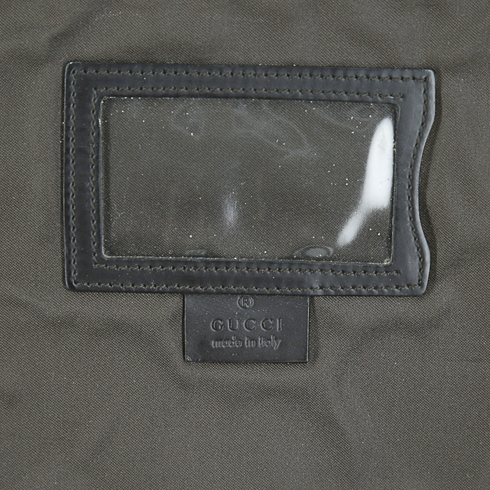 Sac de voyage Gucci en toile monogram marron et cuir glacé marron - Detail D3