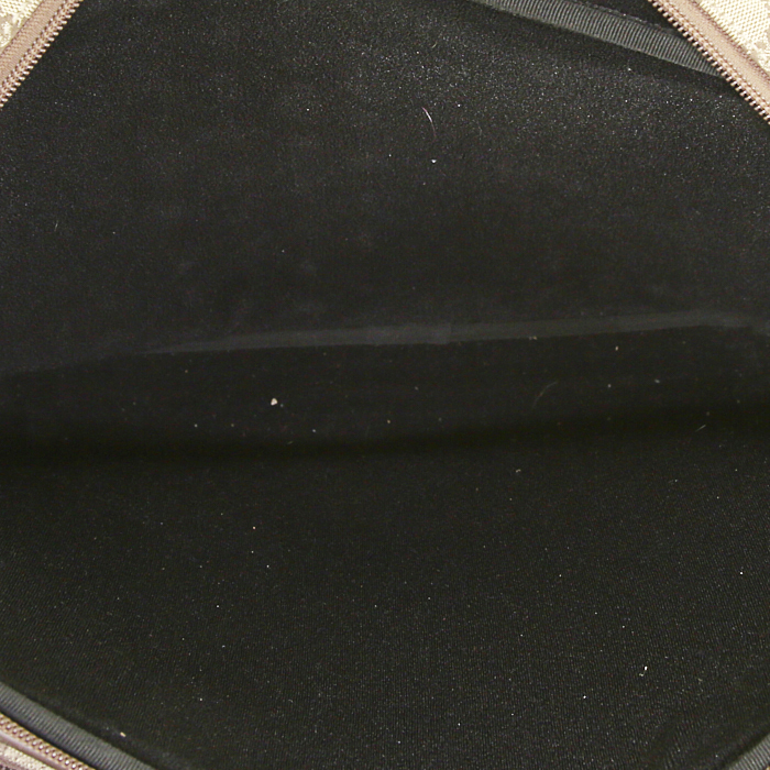 Porta-documentos Gucci en lona Monogram beige y cuero marrón - Detail D3