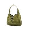 Gucci Jackie handbag in khaki canvas and green leather - 00pp thumbnail