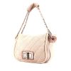Chanel Grand Shopping handbag in powder pink quilted suede and pink furr - 00pp thumbnail