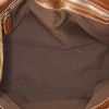 Bolso de mano Tod's en piel de potro marrón y cuero marrón - Detail D2 thumbnail