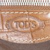 Bolso de mano Tod's en piel de potro marrón y cuero marrón - Detail D3 thumbnail